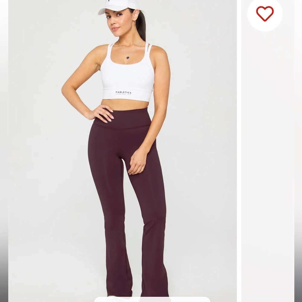 Fabletics Oasis PureLuxe High-Waisted Kick Flare Oxblood